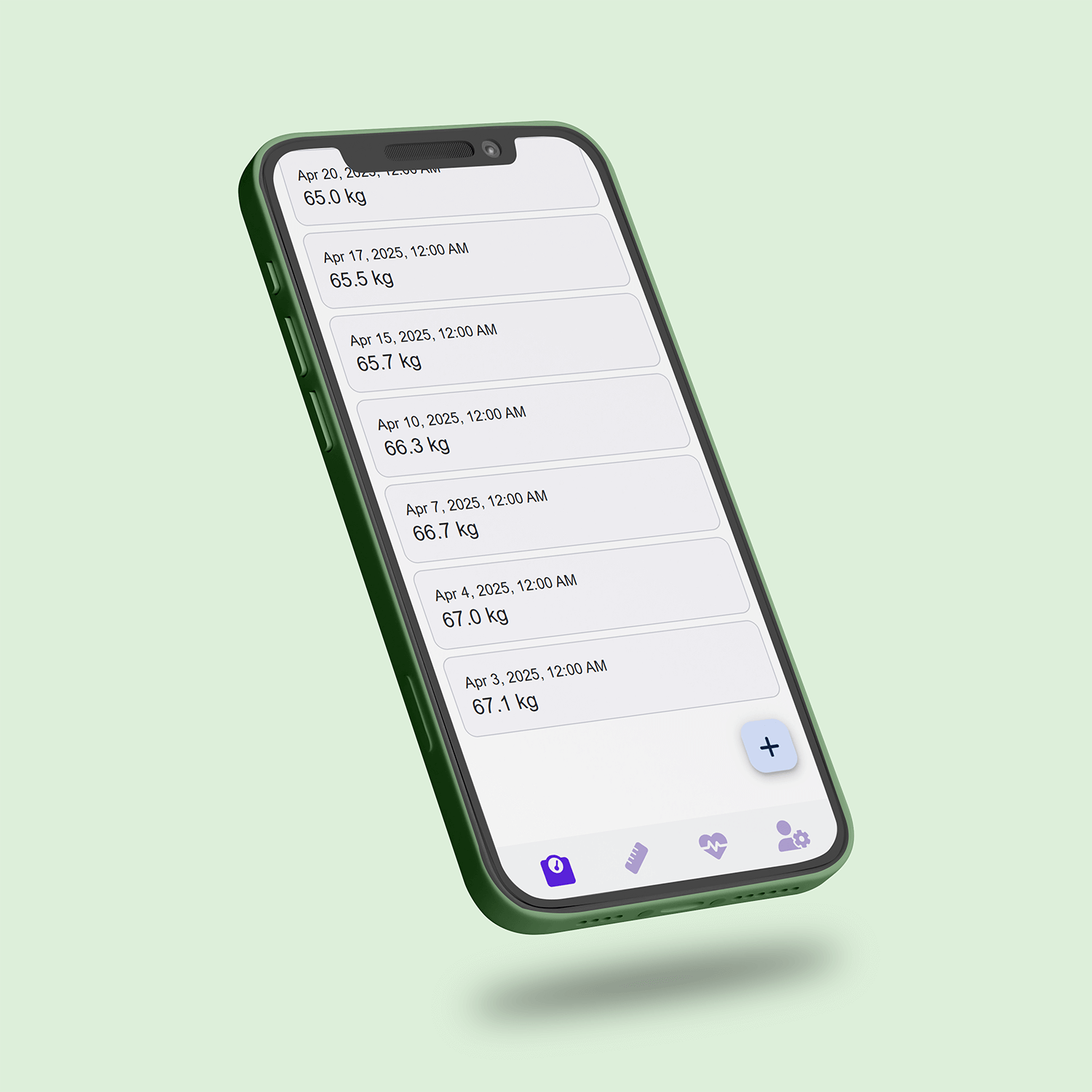 BodyMetrica on a mobile device